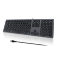 B.FRIENDIT Slim Wired Keyboard – UK Layout with Numeric Keypad, Space Gray