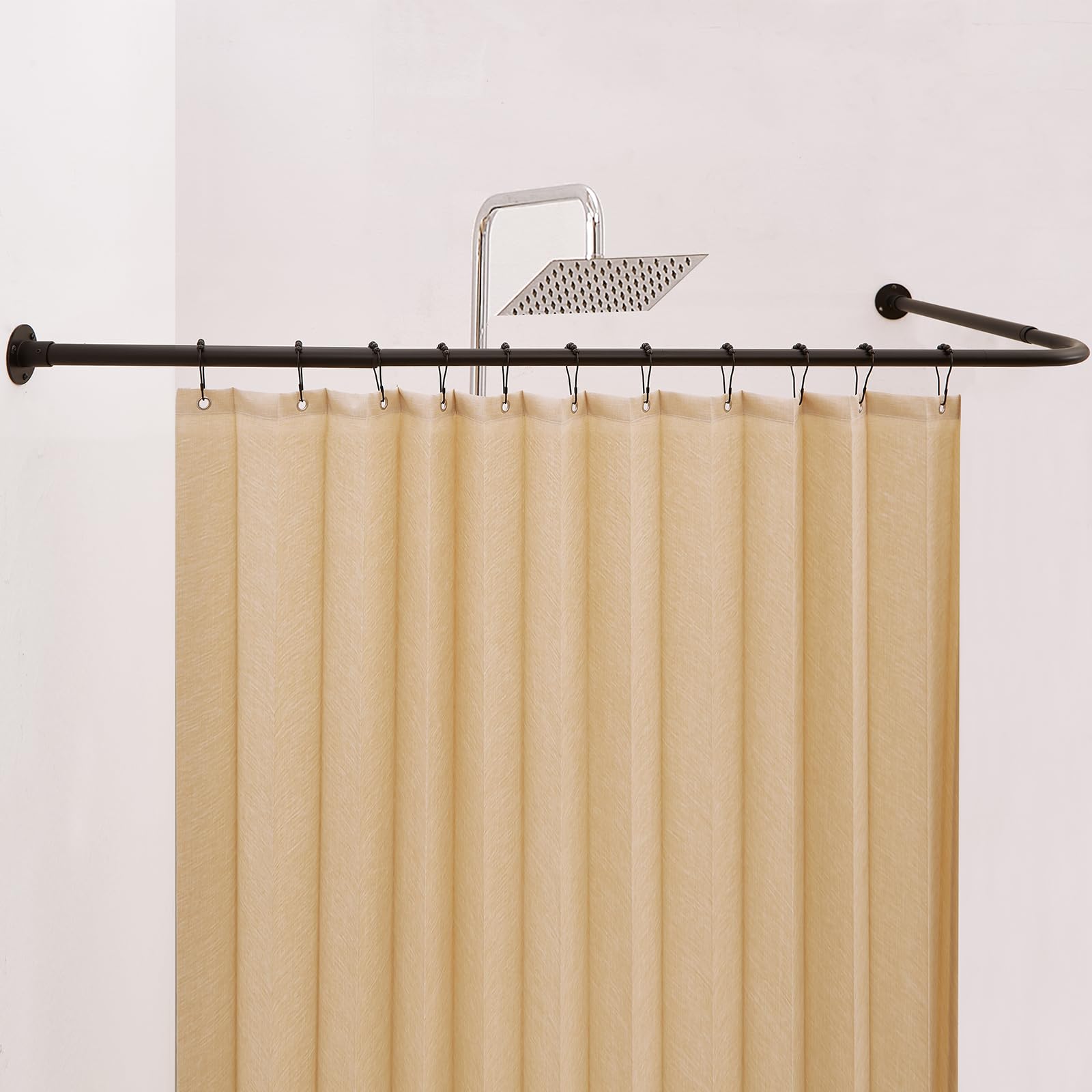 Crkmire L-Shaped Corner Shower Curtain Rail | Adjustable Rustproof Metal