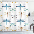 ABAKUHAUS Dragonfly Fabric Shower Curtain – Waterproof Bathroom Decor