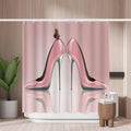 Jolof Store Pink High Heels Shower Curtain – Mold Resistant Polyester
