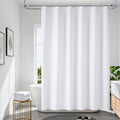 VANZAVANZU White Fabric Shower Curtain - 120GSM Waterproof & Mould Proof