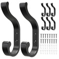 Black Heavy Duty Wall Hooks – 8-Pack Stainless Steel