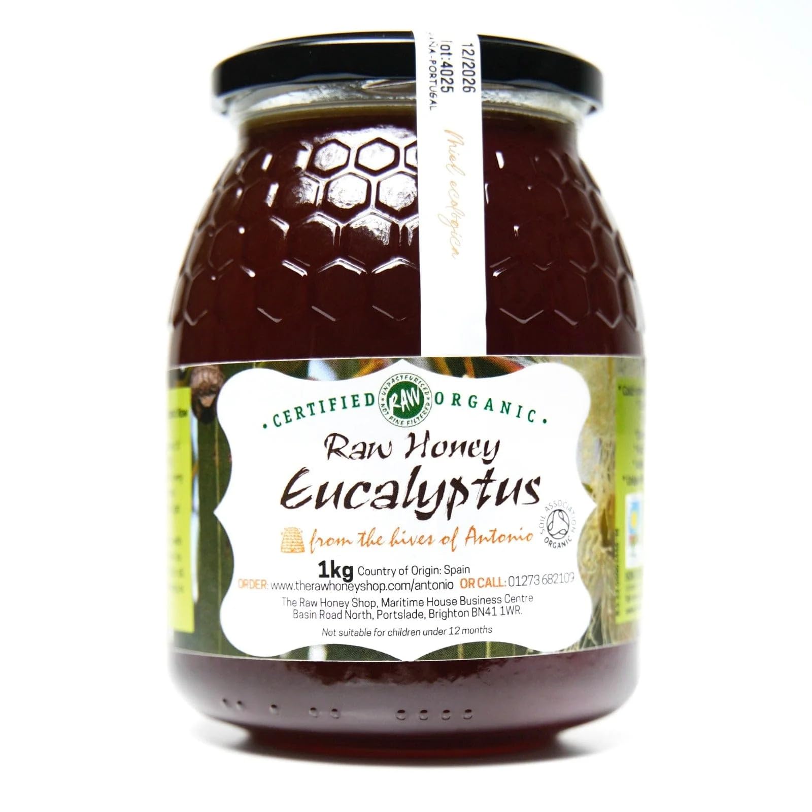 Antonio’s Raw Organic Eucalyptus Honey – 1kg Pure Cold Pressed