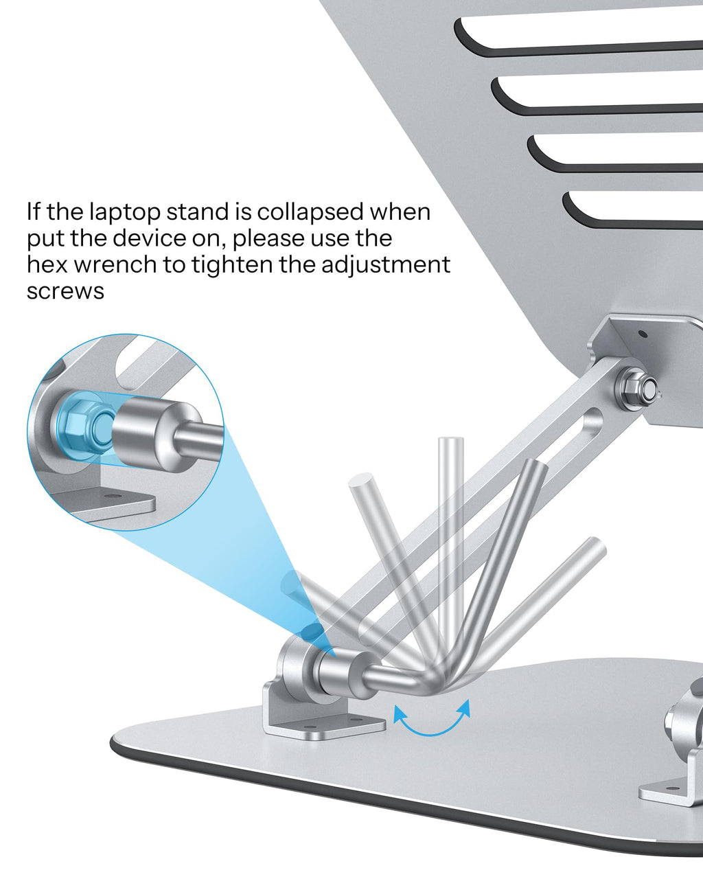 OMOTON Laptop Stand, Foldable Laptop Riser with Adjustable Height, 10-17.2" - image 4