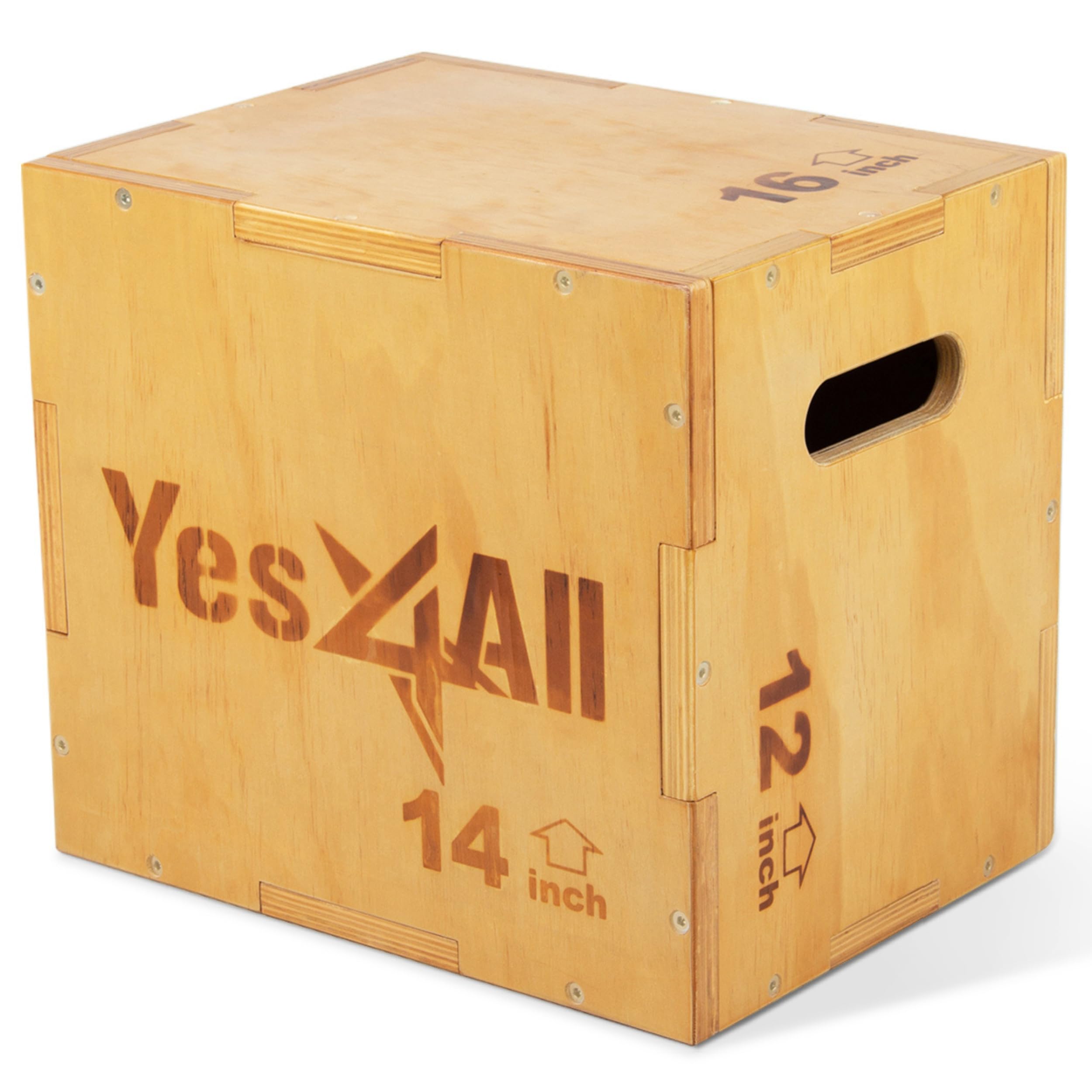Yes4All Wood Plyo Box – 3-in-1 Wooden Jump Box for CrossFit & MMA