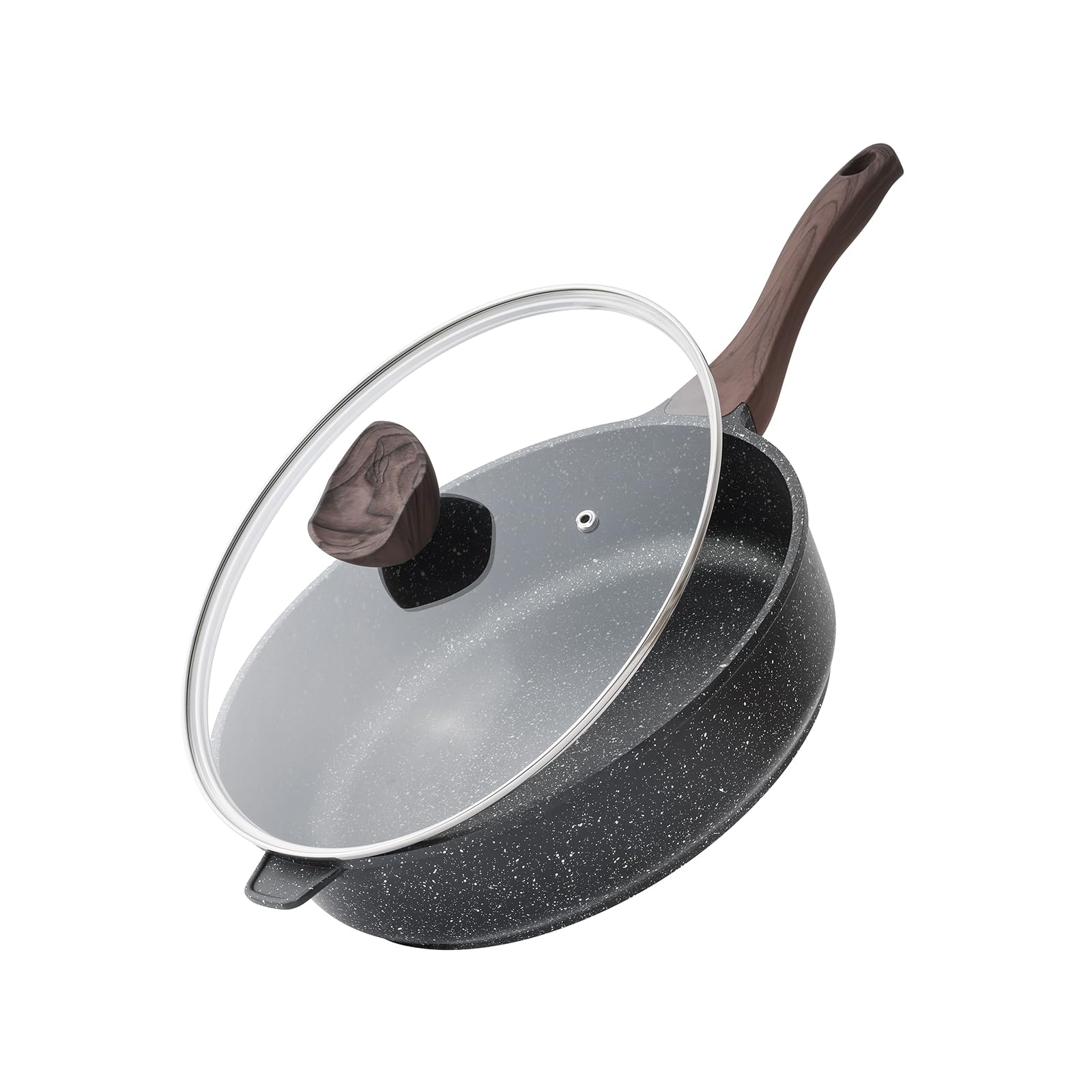 Kordisen 30cm Granite Nonstick Deep Frying Pan with Lid | 5.7L Saute Skillet