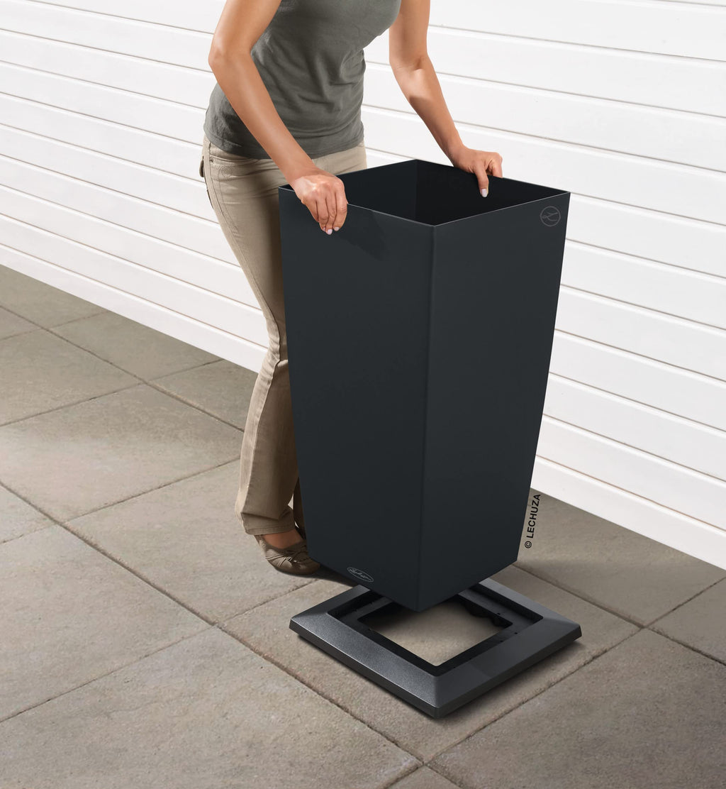 Lechuza Coaster for Cubico 40 Planter | Mobile Plant Caddy, Charcoal
