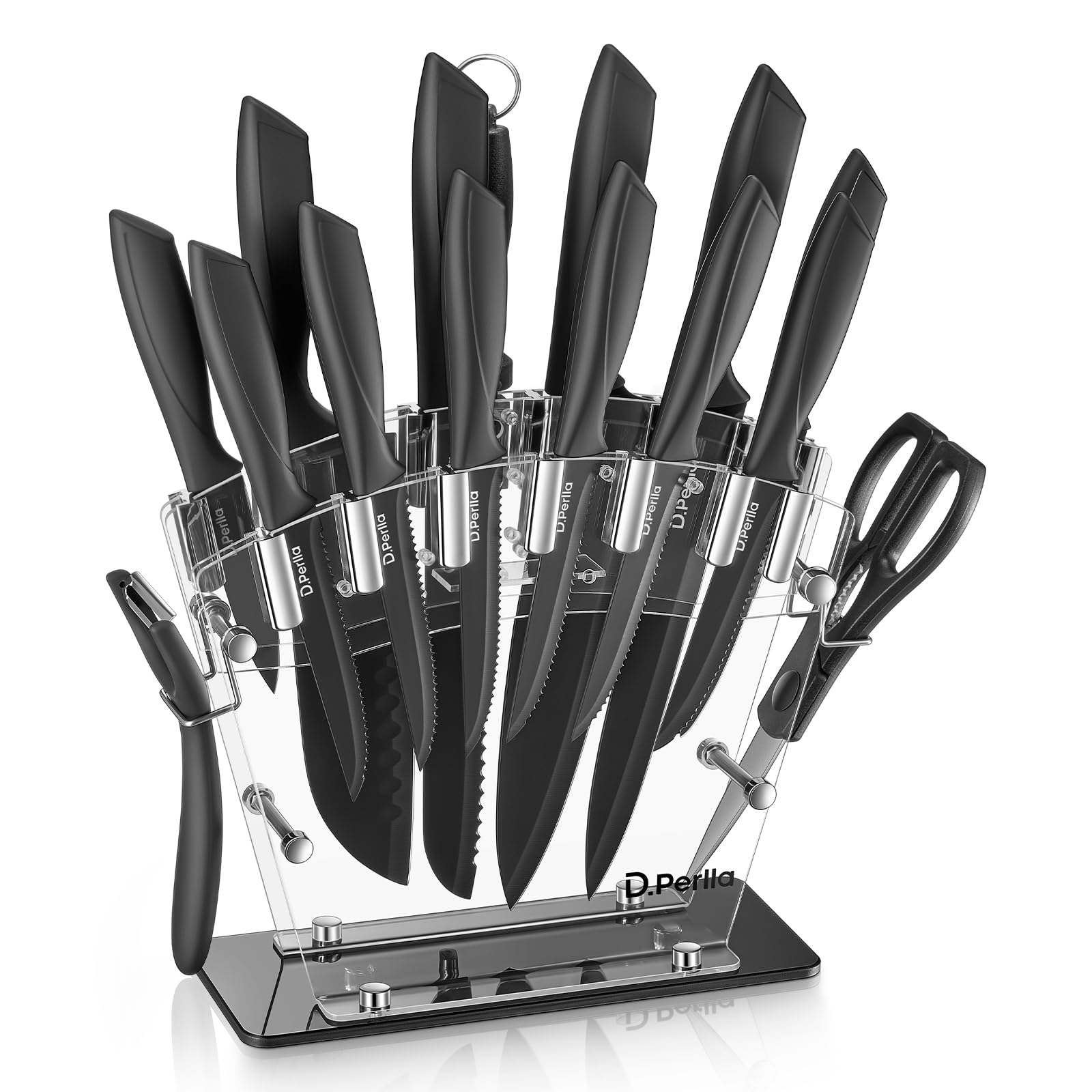 D.Perlla 16-Piece Kitchen Knife Set | High Carbon Stainless Steel