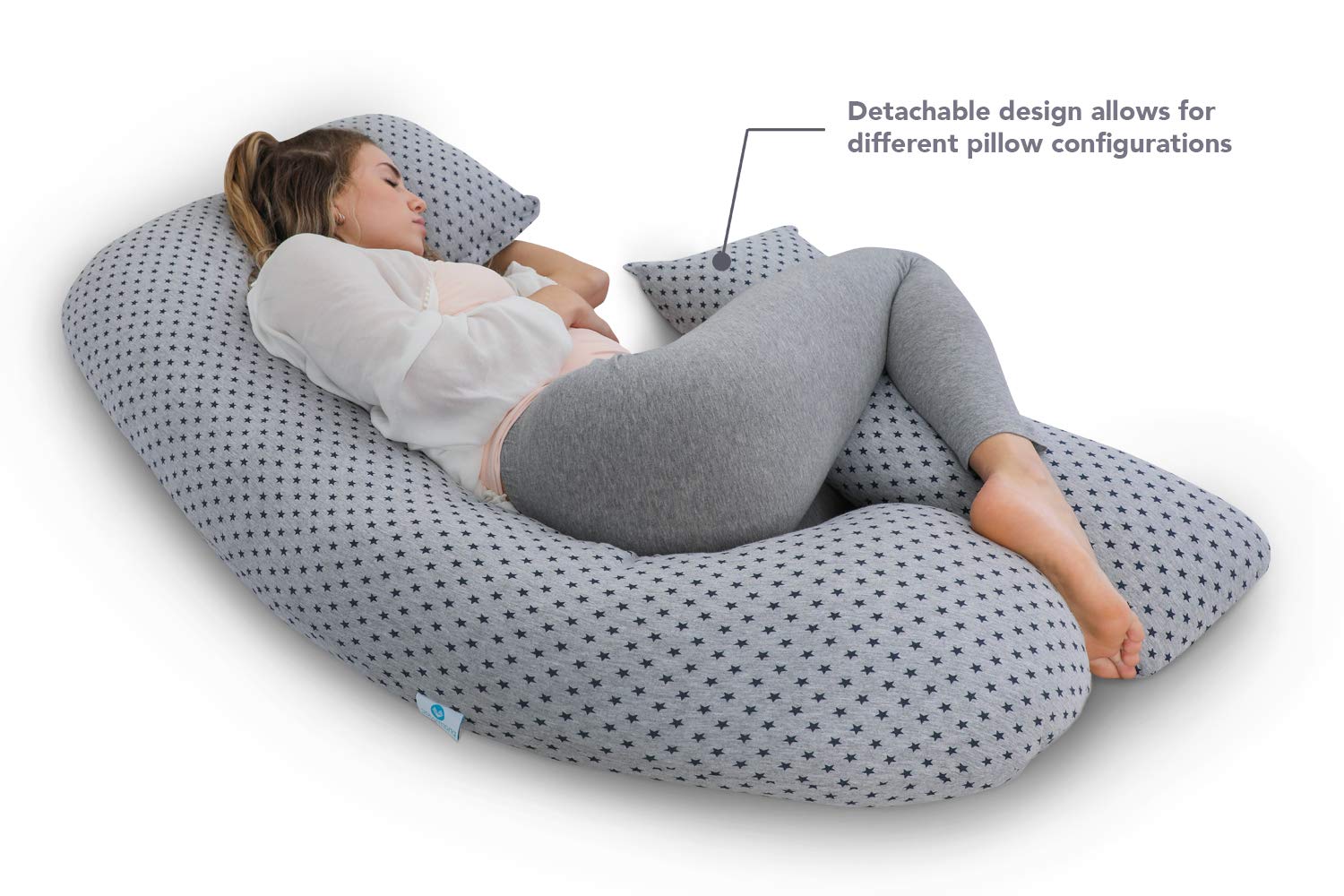 PharMeDoc U-Shaped Pregnancy Pillow | Full Body Support Jersey Cover