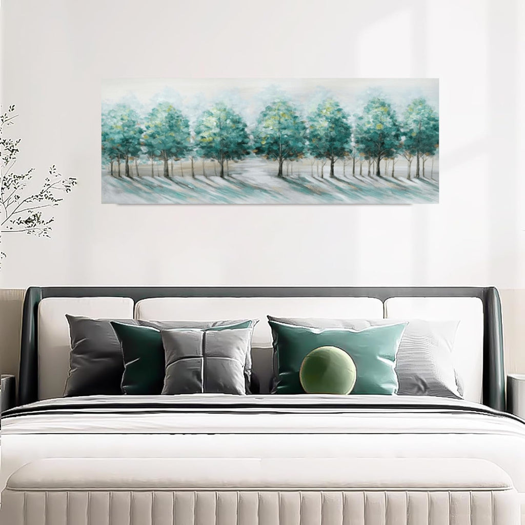FajerminArt Green Trees Landscape Canvas Wall Art | Large 120x50cm