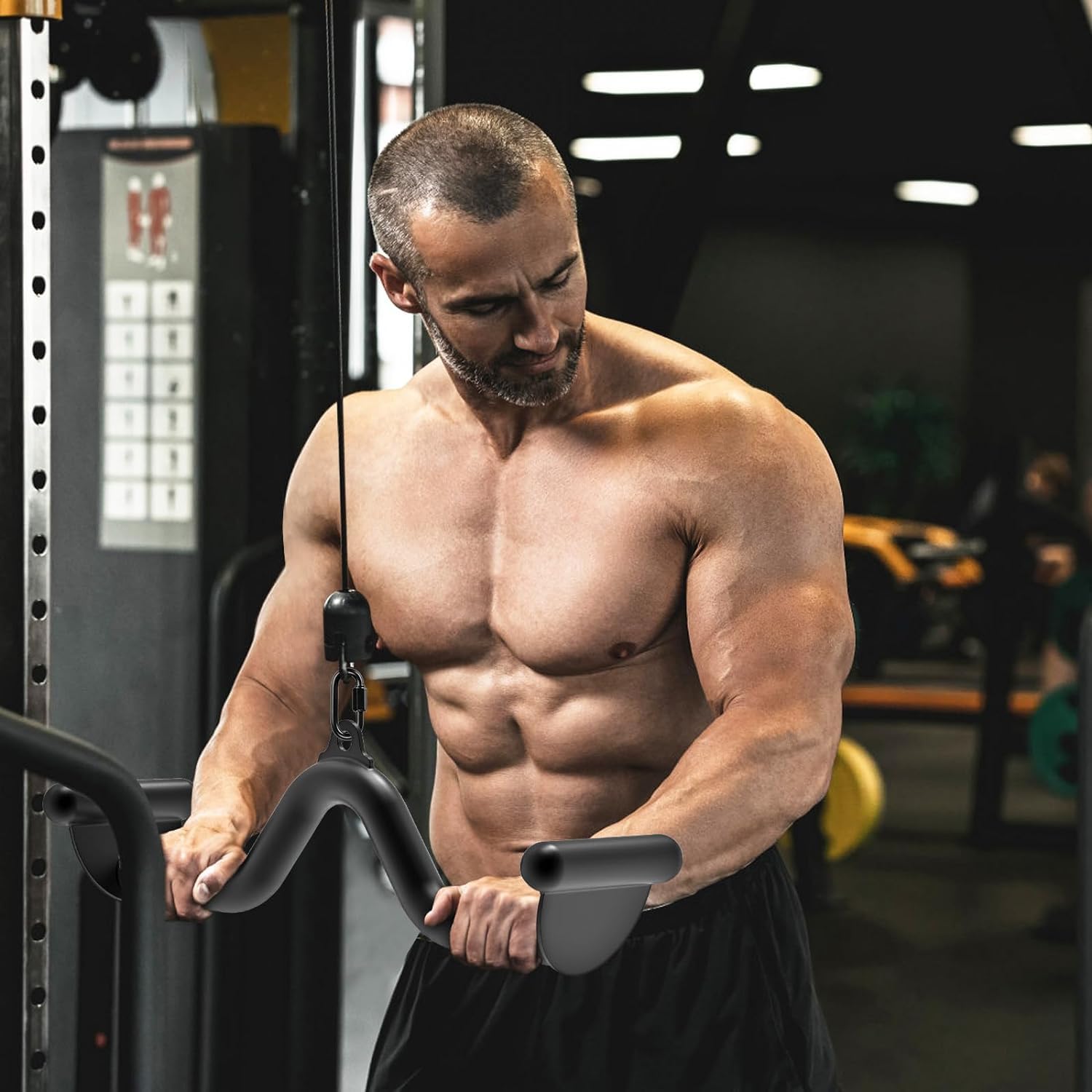 SELEWARE 20" Multi-Grip LAT Pull Down Bar | Alloy Steel Cable Attachment