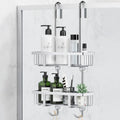 Pickpiff 2-Tier Over Door Shower Caddy – Rustproof Alloy Steel Storage Rack