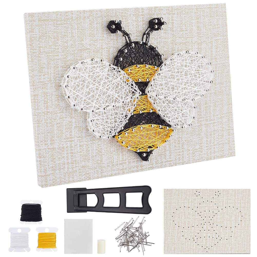 WEBEEDY Bee 3D String Art Kit for Adults - DIY Wall Decor Craft with Frame