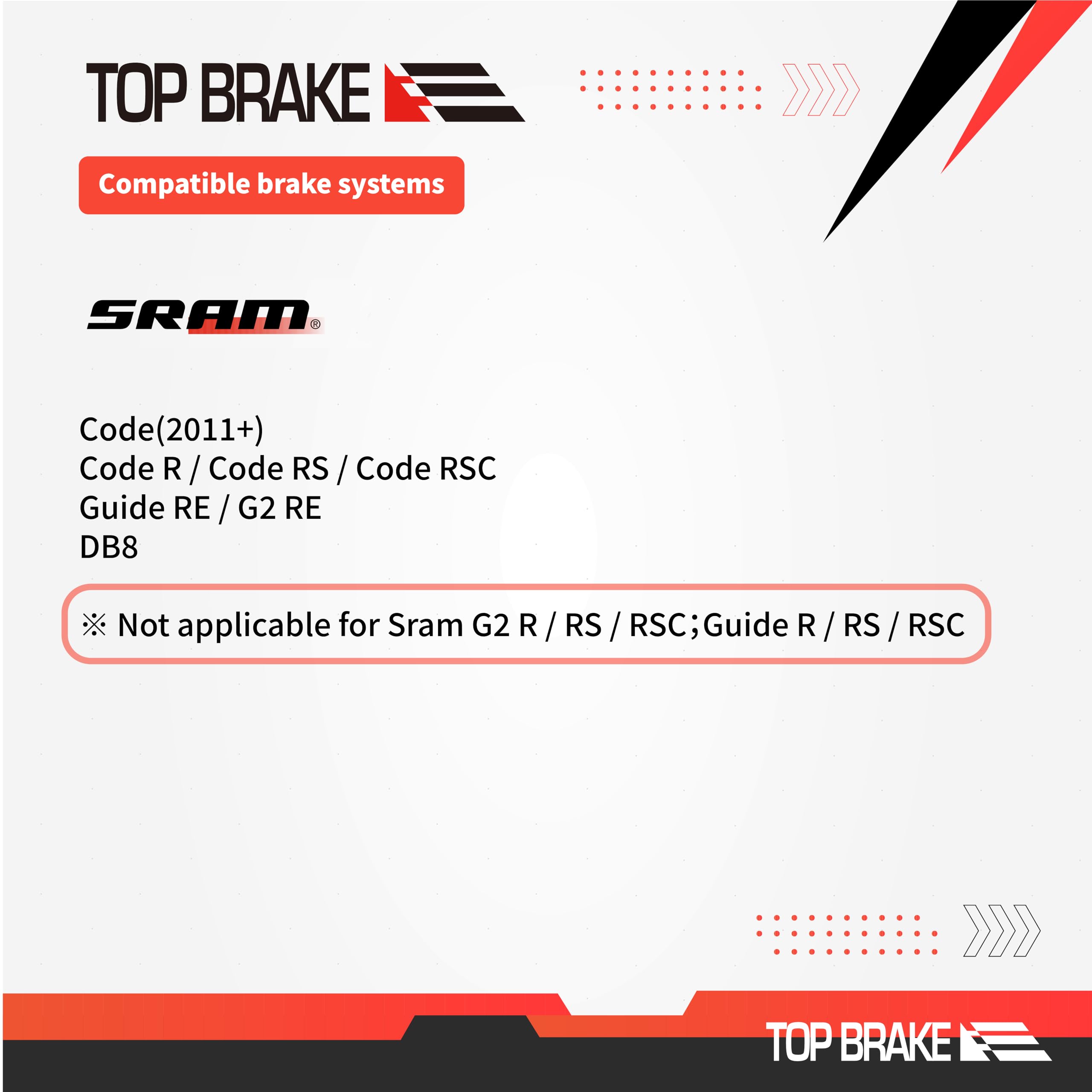 TOP BRAKE 2 Pairs Disc Brake Pads for SRAM Code R/RE/RSC & DB8