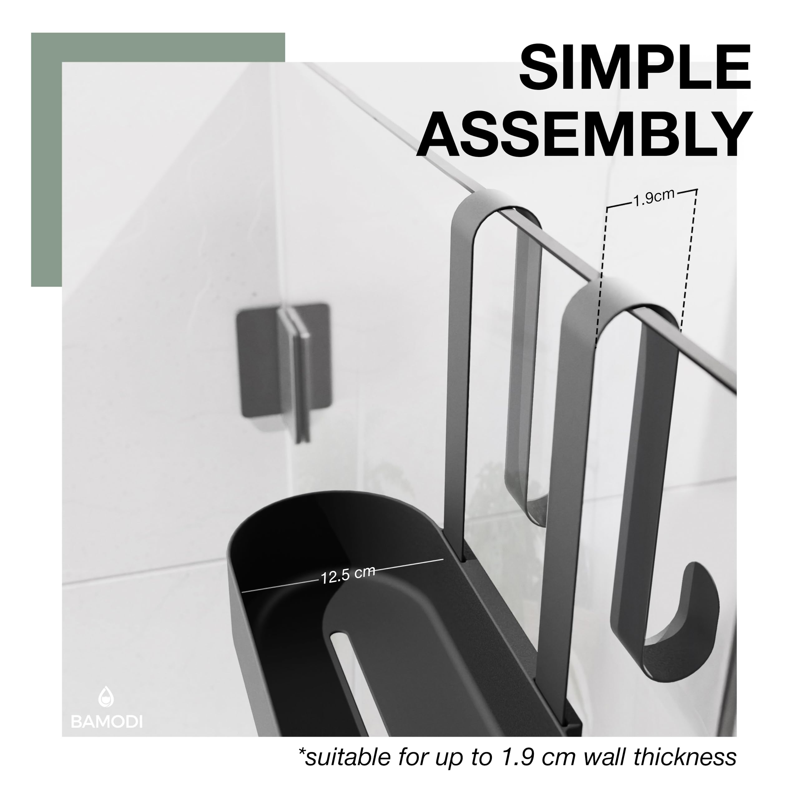 Bamodi 3-Tier Hanging Shower Caddy – Adjustable Plastic Storage Organizer