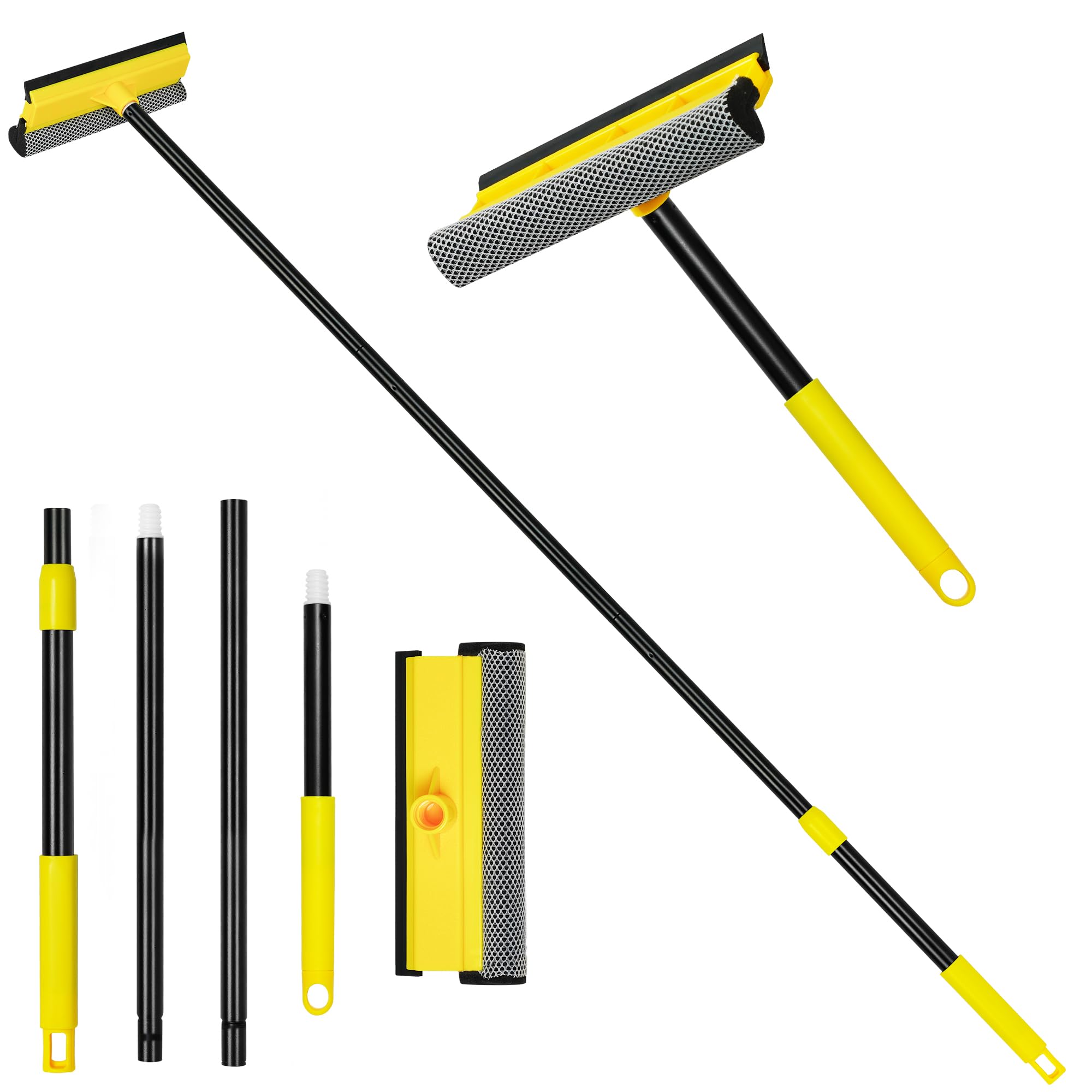 NEWE 2-in-1 Window Squeegee with 138cm Telescopic Pole and Sponge