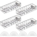 AHAQU 4PCS Acrylic Cable Organizer Box - 8 Grids with 40 Ties