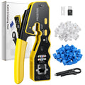 Proster RJ45 Pass Through Crimp Tool Kit for Cat6 Cat5e with 50 Connectors