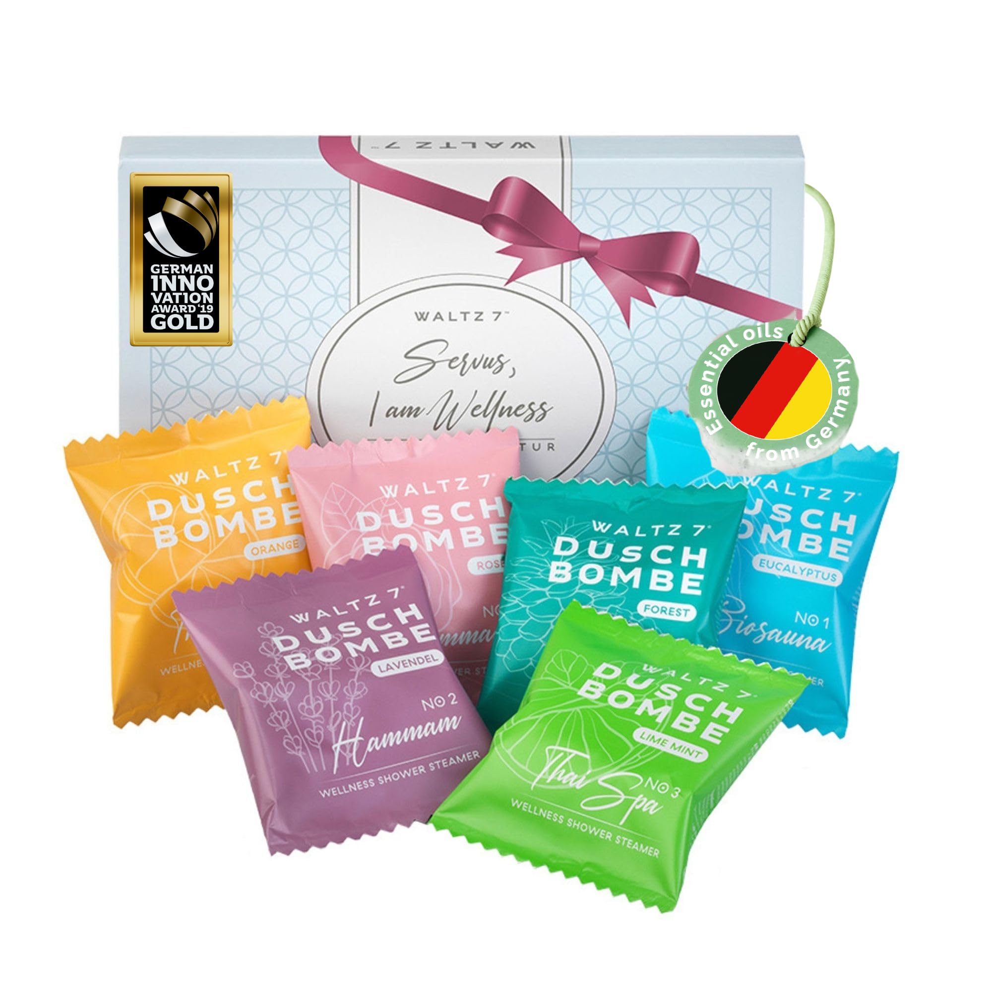 WALTZ 7 Shower Steamers Set | 6 Natural Essential Oil Aromatherapy Scents