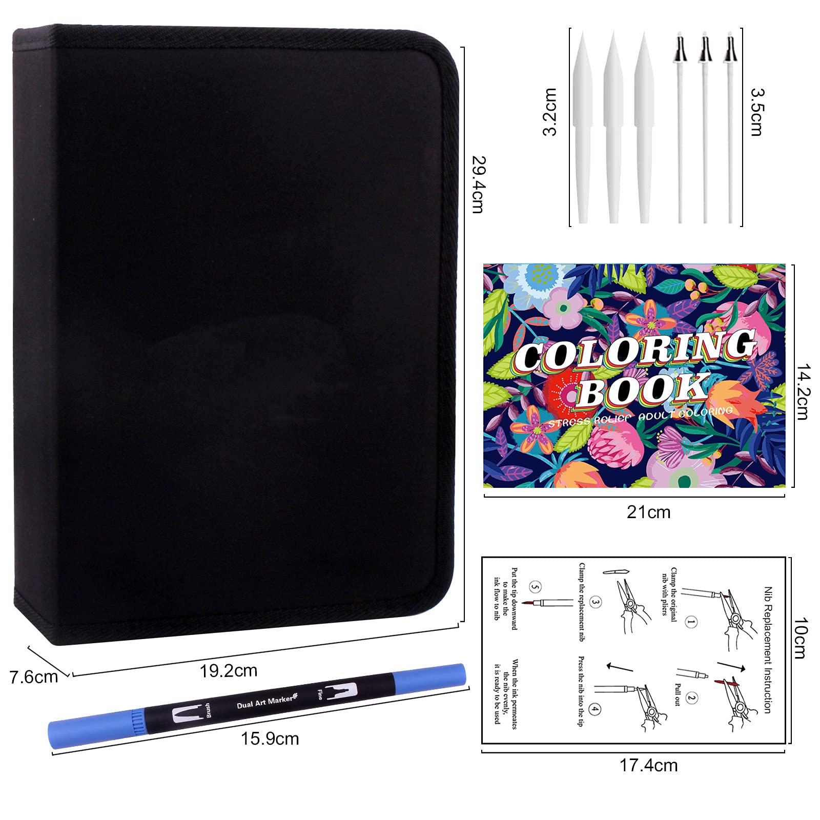 Laconile 132 Dual Tip Brush Pens – Watercolor Markers for Adult Coloring