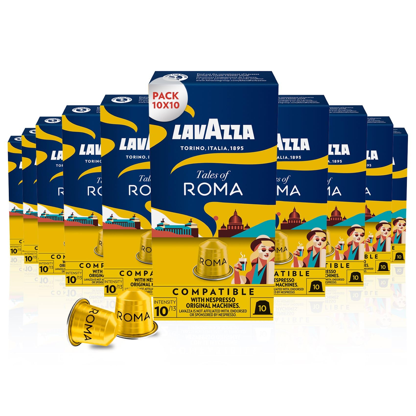 Lavazza Tales of Roma Nespresso Compatible Coffee Pods - 100 Capsules