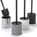 SAVEGA Silicone Toilet Brush with Holder – Stainless Steel & Grey