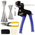 TEKCHIC Stainless Steel Cable Tie Kit with Gun and 200 Metal Ties