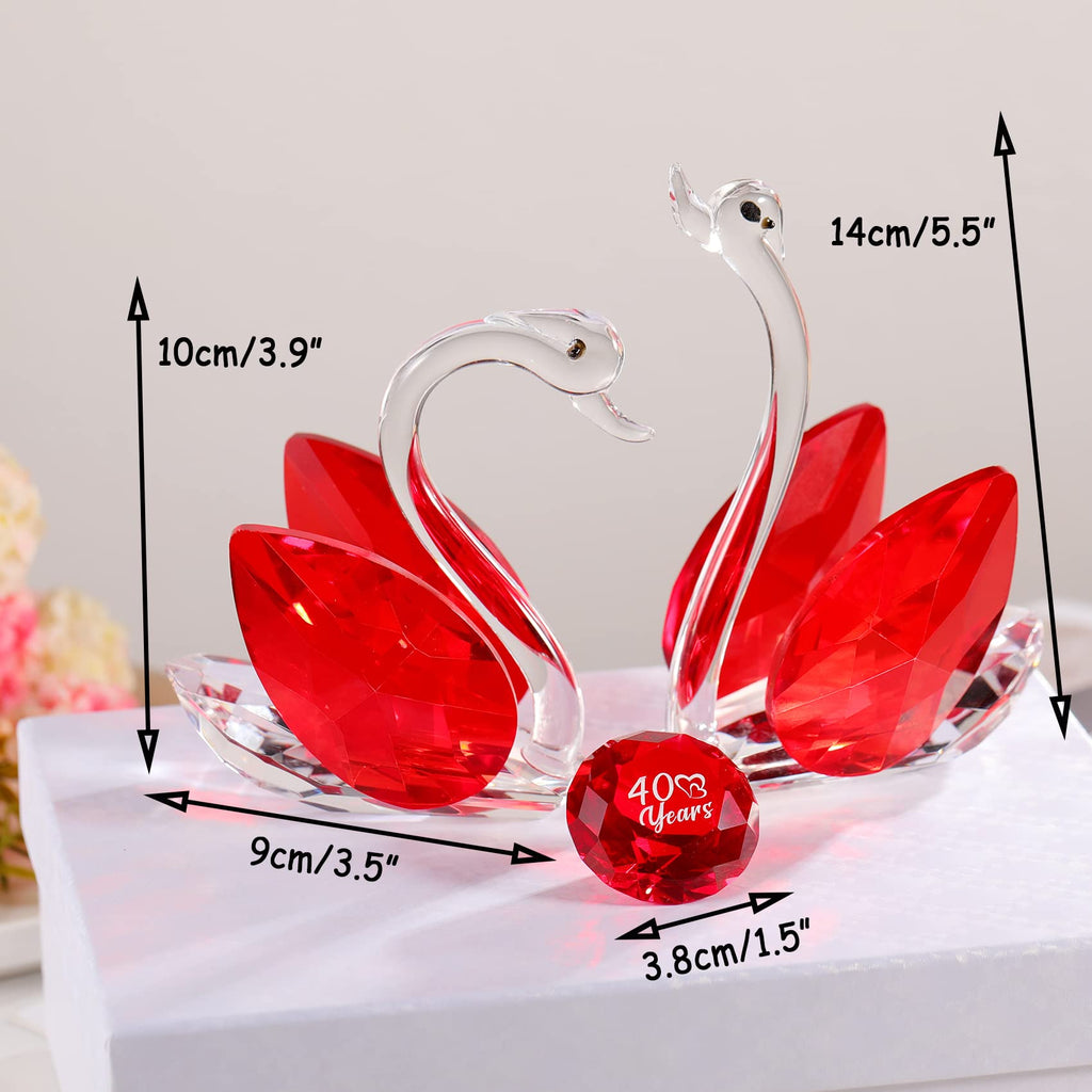 Crystal Swan Figurines – 40th Anniversary Glass Wedding Gift