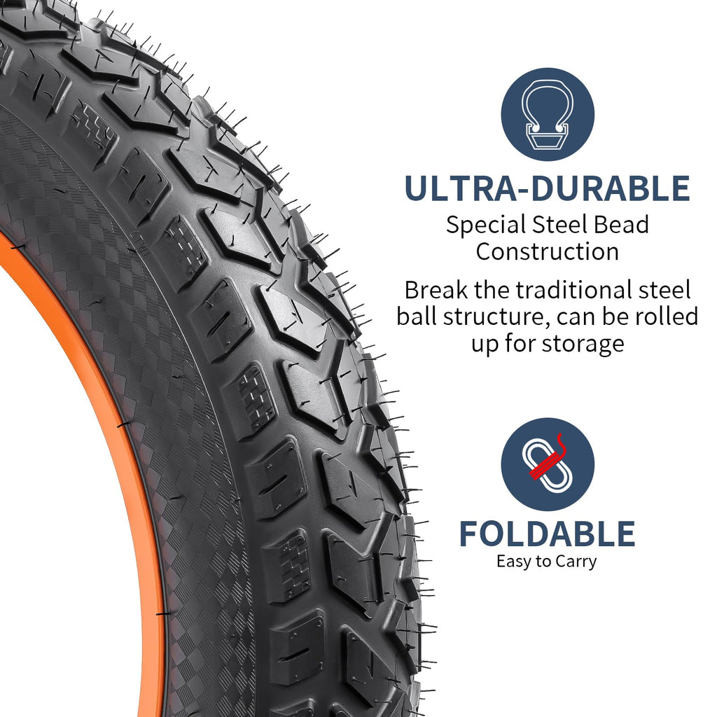 YunSCM 20x4.0 Fat E-Bike Tyre and Heavy Duty Inner Tube Set | 20 Inch