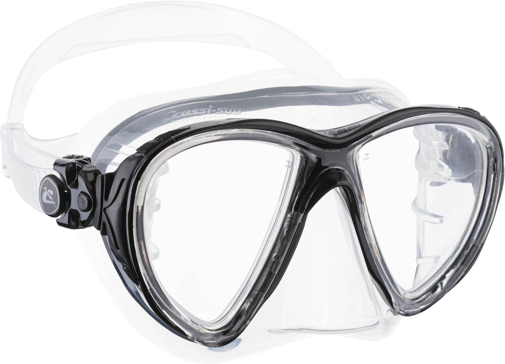 Cressi Big Eyes Evolution Mask & Kappa Ultra Dry Snorkel Set | Clear/Black