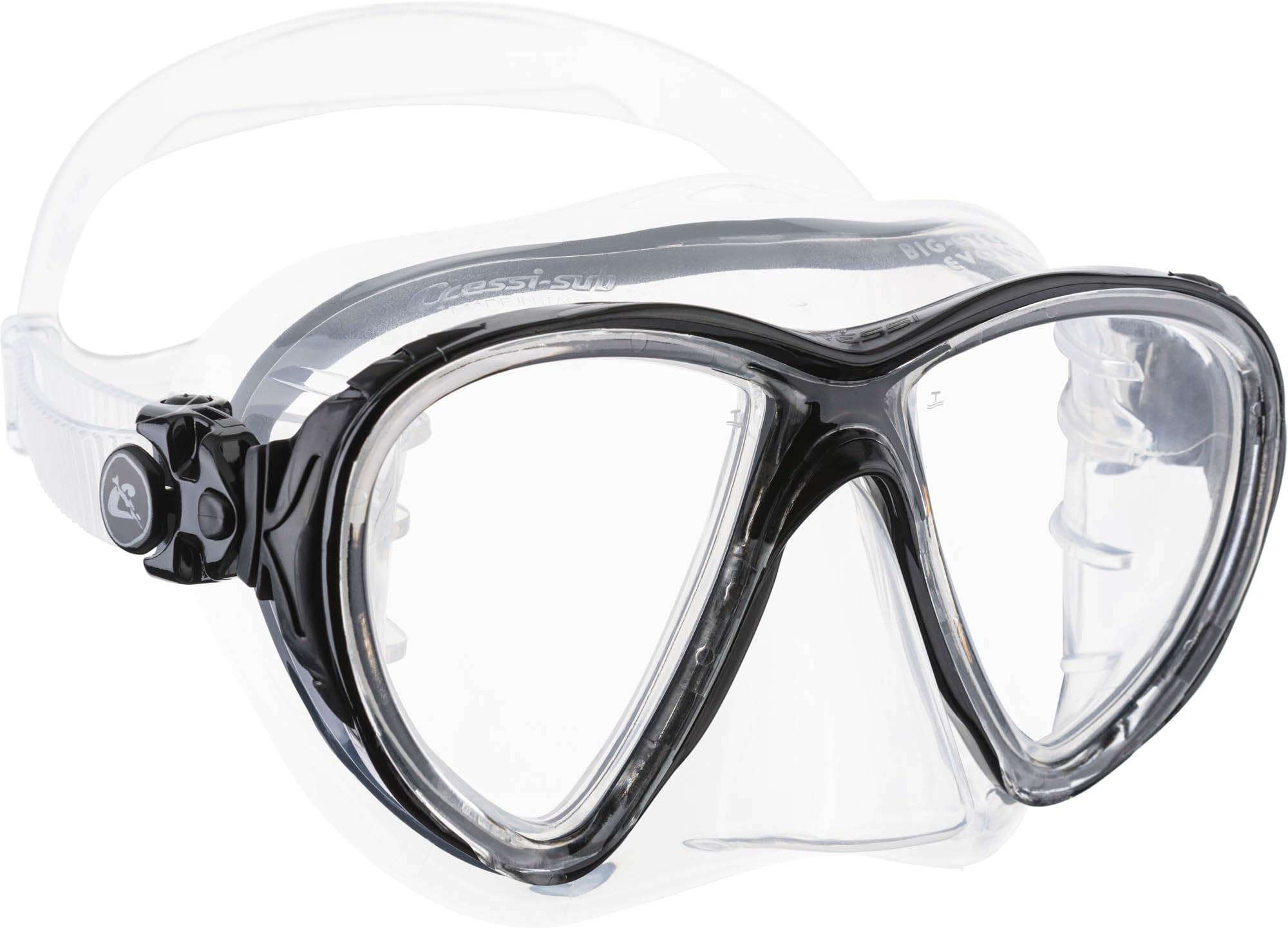 Cressi Big Eyes Evolution Mask & Kappa Ultra Dry Snorkel Set | Clear/Black