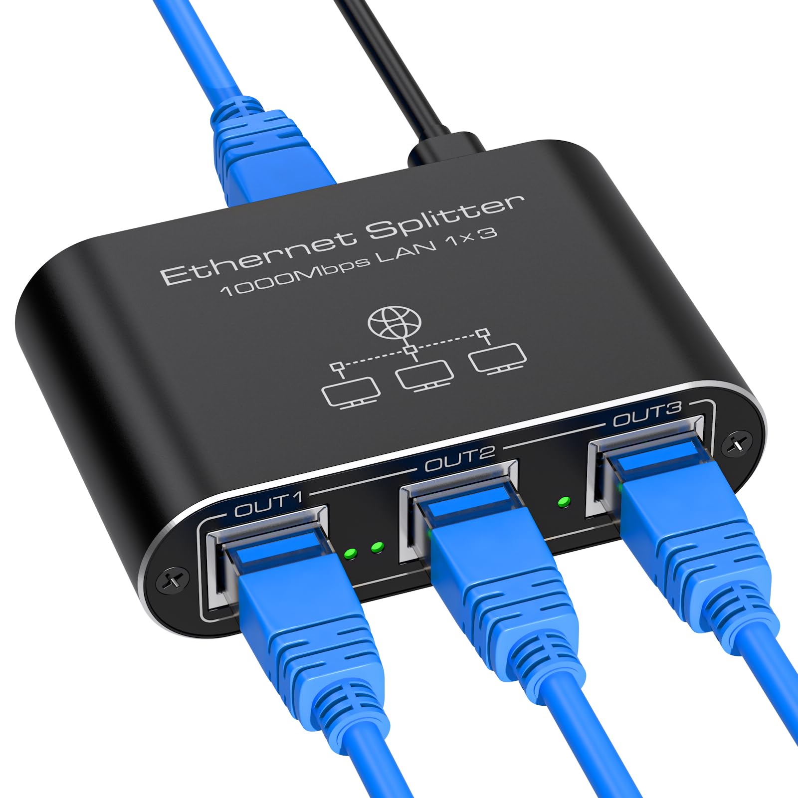VEDINDUST 1000Mbps Ethernet Splitter 1 to 3 | Gigabit LAN Network Switch