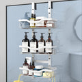 UUlioyer Over Door Hanging Shower Caddy – 3-Tier Rustproof Steel Shelf, White
