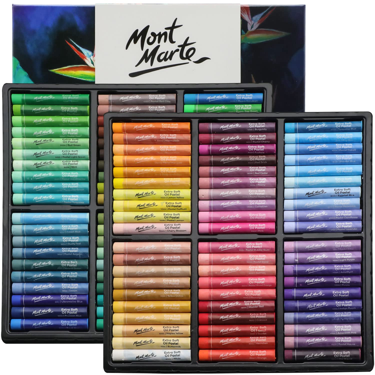 Mont Marte Extra Soft Oil Pastels - 120pc Vibrant Buttery Art Set