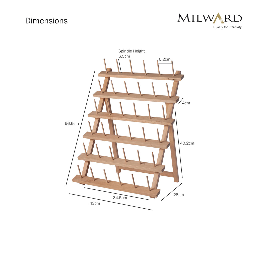 Milward Beech Wood Overlocker Thread Reel Stand | 36 Spool Holder
