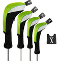 Andux Golf Wood Club Head Covers - 4pcs Set for 460cc Driver - Green
