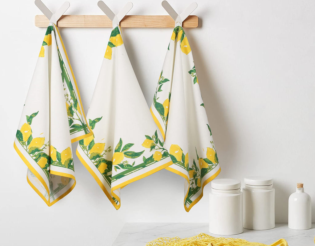 FINGERCRAFT Kitchen Dish Towels, 100% Natural Cotton, Set of 6 Multi-Purpose Kitchen Towels, Very Soft, Highly Absorbent - image 1