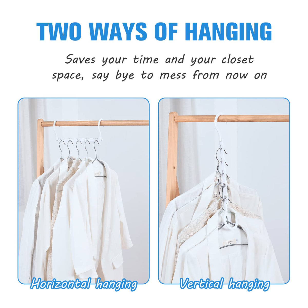 Rainberg Space Saving Hangers - Magic Clothes Hangers, Coat Hangers, Wardrobe Space Saver Pack of 12, White - image 5