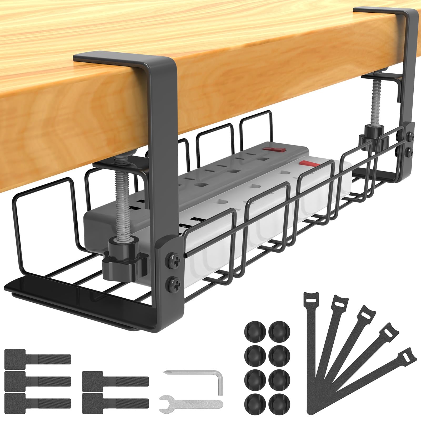 Under Desk Cable Management Tray – No-Drill Wire Organizer