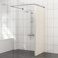 Mirooyu U-Shaped Stainless Steel Shower Curtain Rod with Ceiling Support