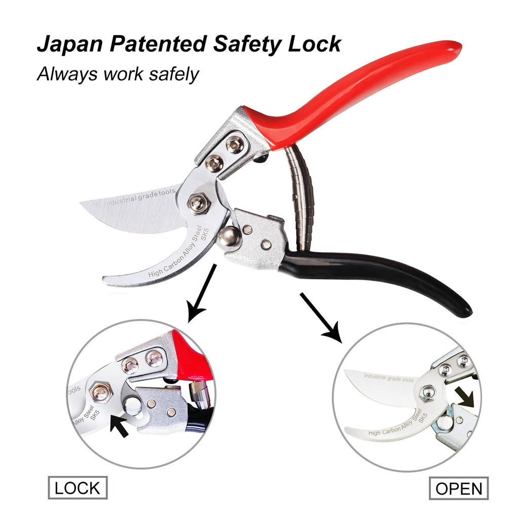 TONMA 8 Inch Japanese SK5 Steel Garden Shears | Ergonomic Pruning Scissors