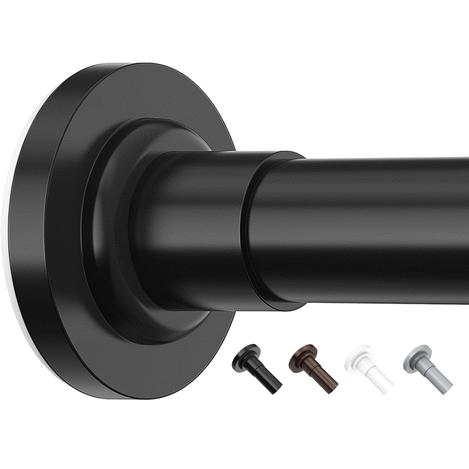 Yeabett Extendable Tension Curtain Rod – No-Drill Stainless Steel, Black