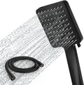 Newentor High Pressure Shower Head with 1.5m Hose | 6 Spray Black