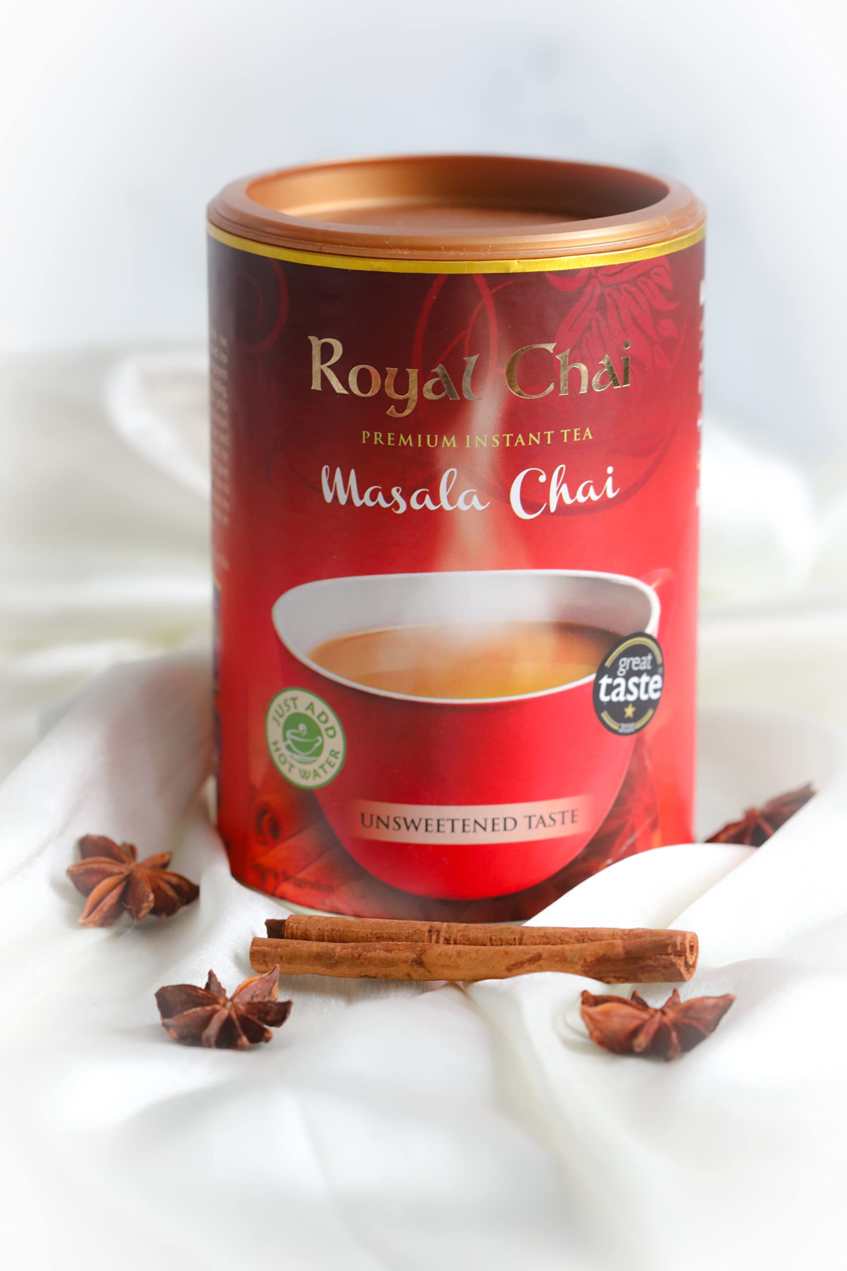 Royal Chai Masala Chai Unsweetened Instant Tea - 6 x 400g Tubs