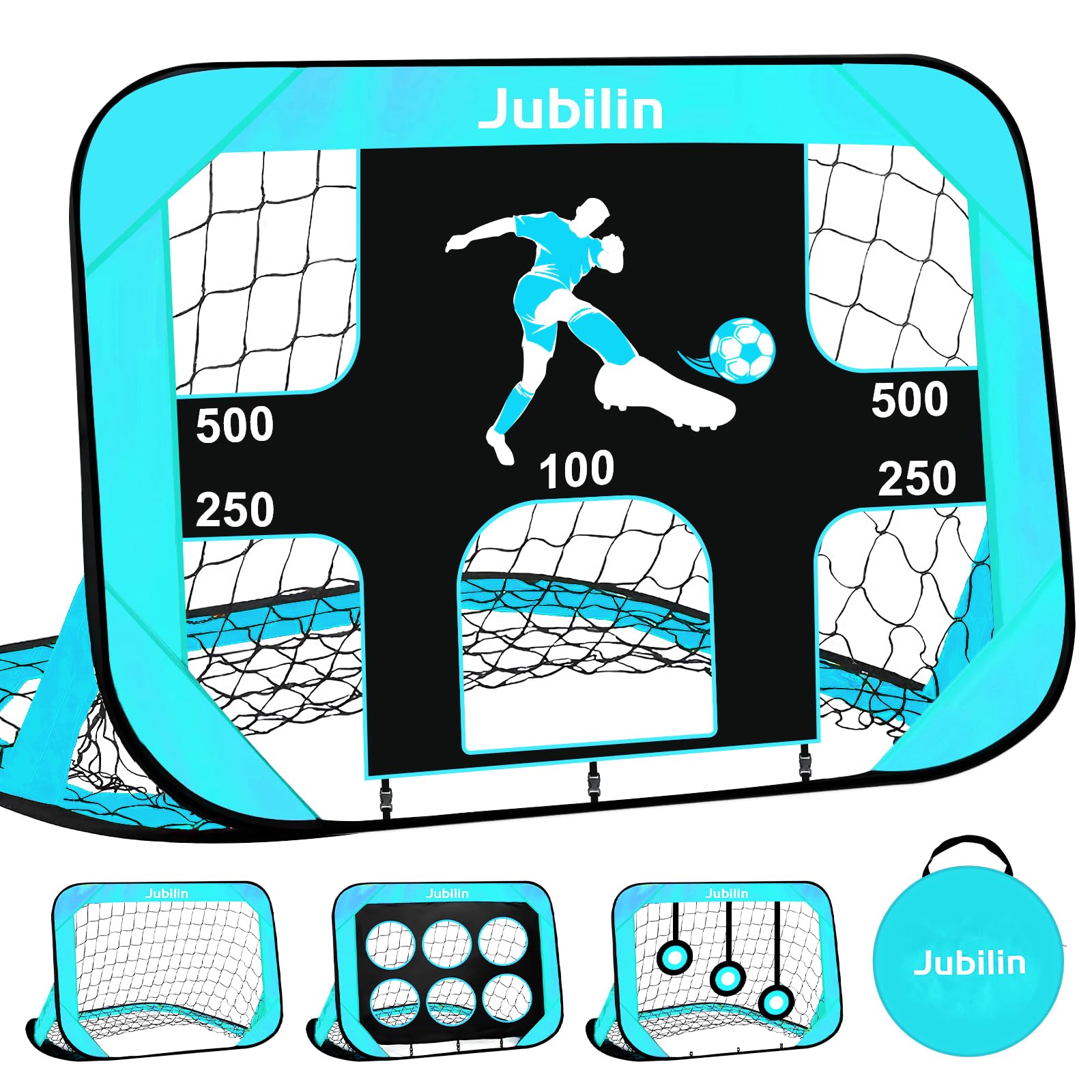 Jubilin Pop Up Football Goal for Kids – 4-Mode Portable Soccer Net