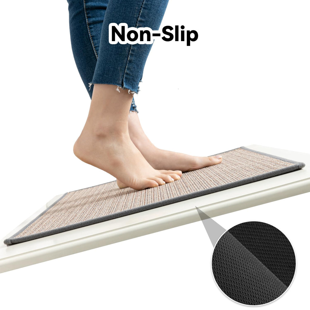SIXHOME Non-Slip Washable Kitchen Floor Mats - 2 Piece Set, Grey