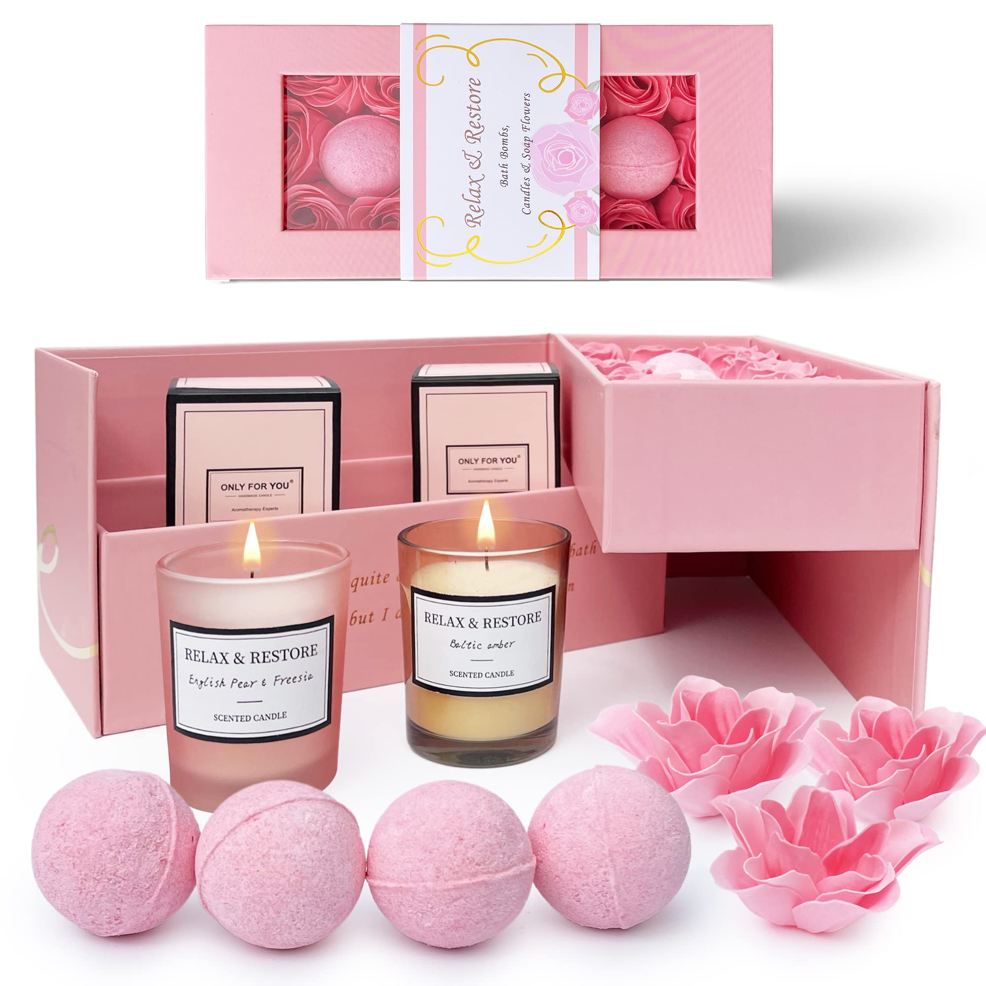 Empire 20-Piece Scented Candles & Bath Bombs Spa Gift Set for Women