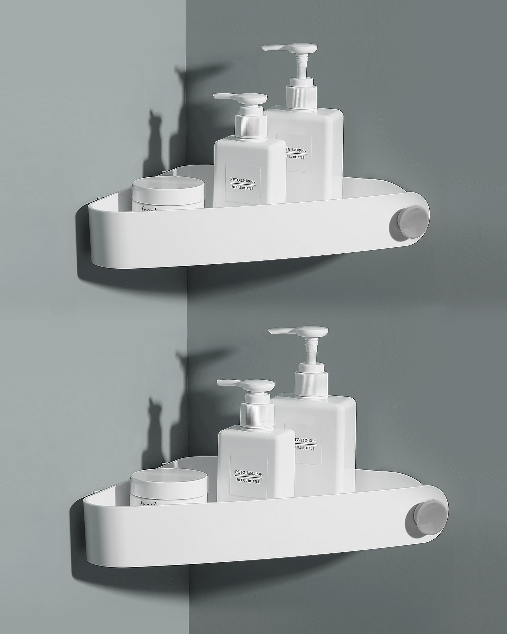 Sotfamily Corner Shower Caddy - 2 Pack Rust Free Plastic Organiser
