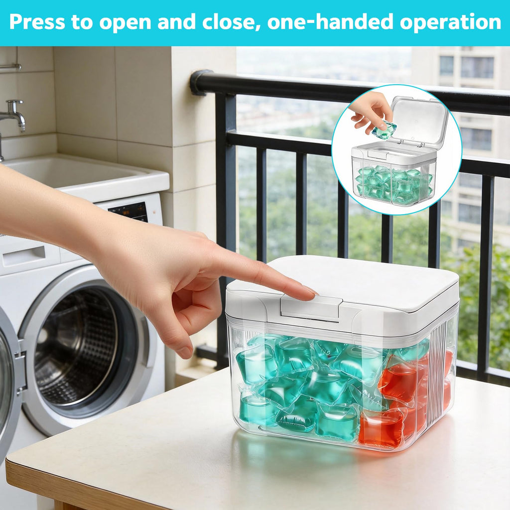 Yimomoyi Laundry Pods Container with Press-and-Pop Lid - image 3