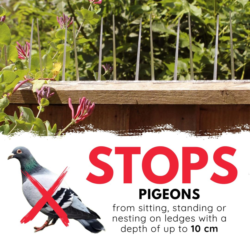 Defender Narrow Plastic Bird Spikes - 20m Pigeon Deterrent Pack